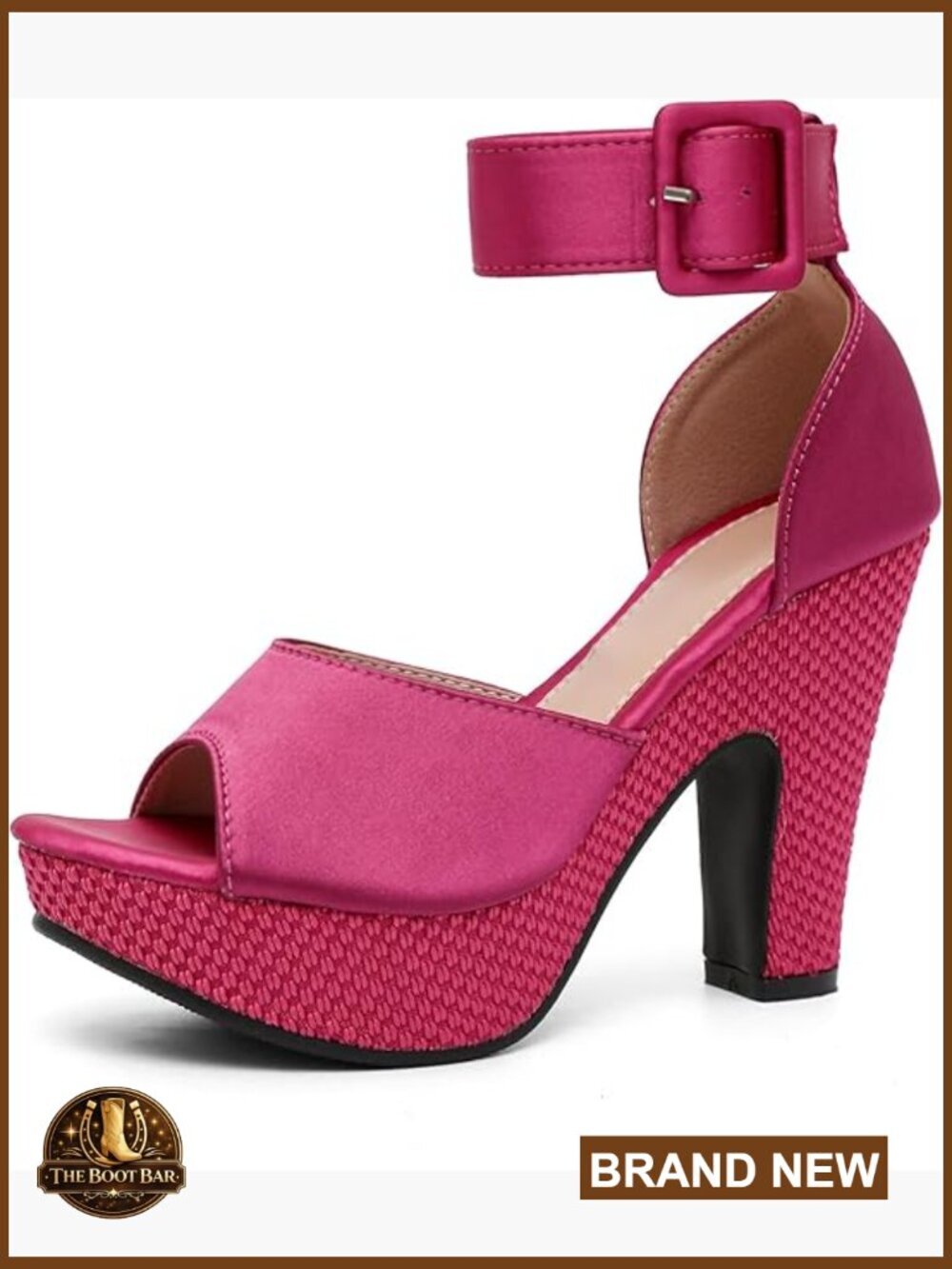 Platform Block Heel Sandals Peep Toe Ankle Strap Dress Wedding Shoes Pumps